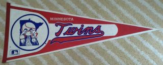 Minnesota Twins Full Size Mlb Baseball Pennant 1980s