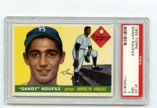 1955 Topps 123 Sandy Koufax Brooklyn Dodgers Rc Rookie Hof Psa 7 " Sharp "