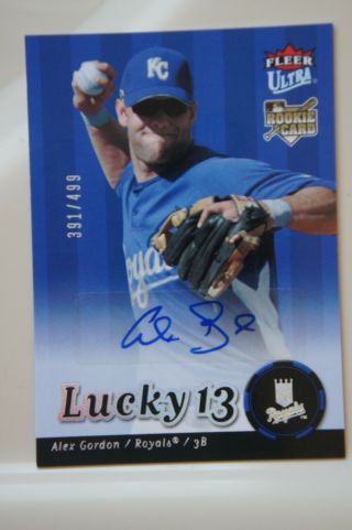 Alex Gordon 2007 Ultra Rookie Lucky 13 391/499 Auto Autograph