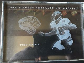 2003 Playoff Absolute Memorabilia Jersey / Shoe Fred Taylor Etched Glass 37/50