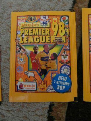4 Packs Merlin ' s Premier 1998 League Stickers 2