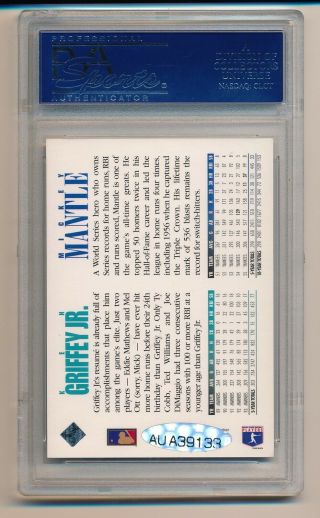 1994 Upper Deck MICKEY MANTLE KEN GRIFFEY JR Dual Auto PSA/DNA UDA 2