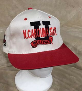 North Carolina Nc State Wolfpack White Adult Osfa Snapback Baseball Hat Cap Ncaa