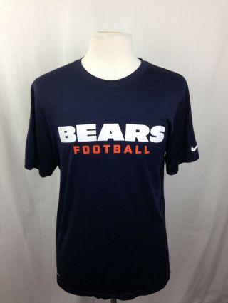 Chicago Bears Nike Nfl Football Shirt L Navy Blue Dri Fit