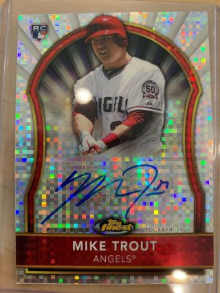 2011 Topps Finest Mike Trout Xfractor Auto Rookie Rc /299.