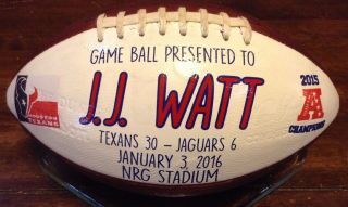 Houston Texans Jj Watt 2015 Presentation Game Football Wilson The Duke Ball
