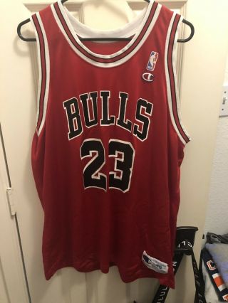 Vtg Champion Michael Jordan Chicago Bulls Basketball Jersey Mens 48