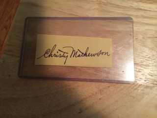 York Giants Christy Mathewson Autograph Cut.  Hof.  Died - 1925.
