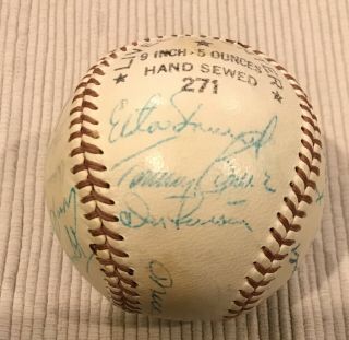 1957 Yankees Team Ball 21 Signatures Mantle Stengel No Clubhouse Jsa 11