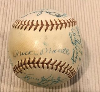 1957 Yankees Team Ball 21 Signatures Mantle Stengel No Clubhouse Jsa