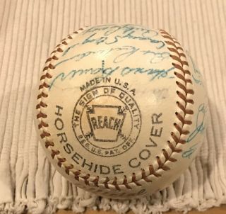 1957 Yankees Team Ball 21 Signatures Mantle Stengel No Clubhouse Jsa 5