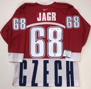 Jaromir Jagr Signed Czech Republic Nike Jersey Beckett Medium Penguins