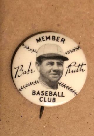 1934 Quaker Oats Member Babe Ruth Baseball Club Pinback