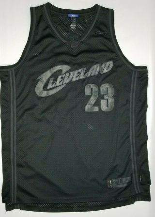 Reebok Cleveland Cavaliers Lebron James Jersey Sz 2xl Exclusive Edition Black 23