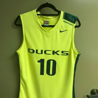 Oregon Ducks Basketball Jersey Size S Small Yellow Green Authentic Nike