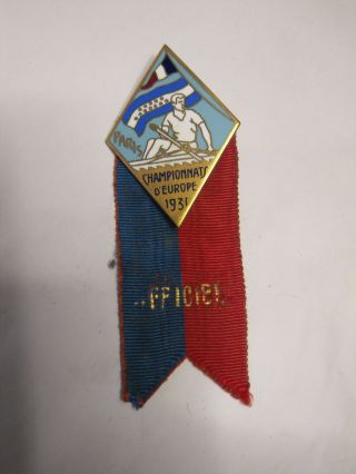 1931 Paris France - Fisa European Rowing Championships - Official Pin Badge