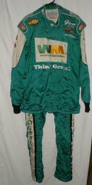 Sterling Marlin Waste Management Race Team Issued Pit Crew 2 Piece Firesuit