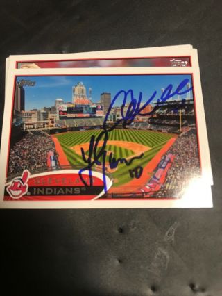 Corey Kluber And Yan Gomes Signed Indians 2012 Topps Team Card Authentic Proof