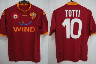 2007 - 2008 As Roma Asr Football Jersey Shirt Maglia Home Wind Kappa Totti 10 Xl
