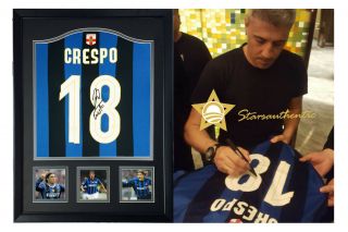 Hernan Crespo Hand Signed Autograph Jersey With Starsauthentic Inter Milan
