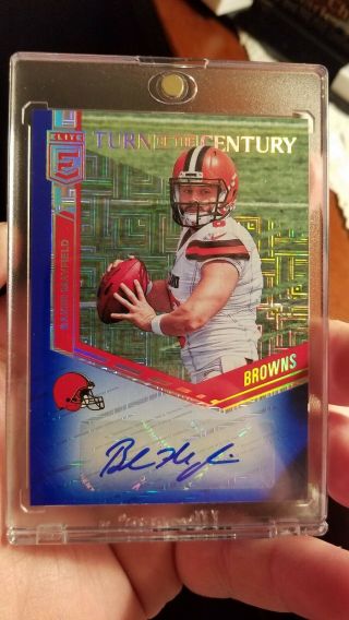 2018 Elite Turn Of The Century Auto Blue Baker Mayfield 3/5 Rc Rookie Browns