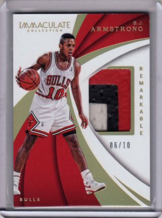 2017 - 18 Immaculate B.  J.  Armstrong Game Worn Patch Gold 6/10 Bulls