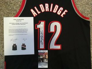 Lamarcus Aldridge Signed Game Portland Trail Blazers Jersey (Lue LOA & JSA) 2