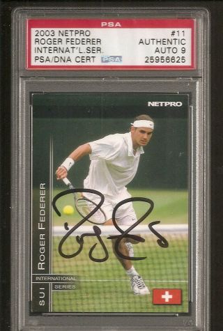 Roger Federer Wimbledon 2003 Netpro Card 11 Psa/dna Slabbed