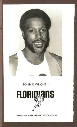 1972 Press Photo Aba Team/league Issued Lonnie Wright Of The Floridians