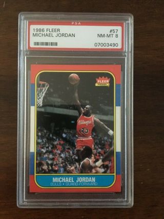 Psa 8 1986 Fleer Michael Jordan Rc Rookie Card (nm - Mt)