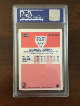 PSA 8 1986 Fleer Michael Jordan RC Rookie Card (NM - MT) 2