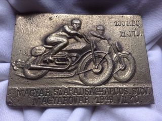 Antique Motor bike F1 Race Championship Date 1949 Bronze Olympic Sport Medal Car 2