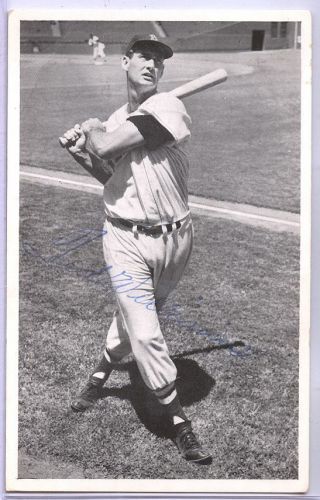 1950s 3x5 Postcard Ted Williams Stamped Autograph