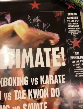 UFC 1 Signed Poster Signed by Gracie Shamrock plus more SEG PRIDE FC 3