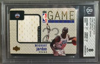 97 - 98 Ud Upper Deck Michael Jordan Nba All - Star Game Jersey 1997 1998 Bgs 8 Nm/m