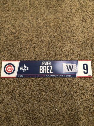 Chicago Cubs Javier Baez Game 2017 Nlcs Locker Plate