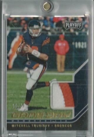2018 Playoff Game Day Memorabilia Mitchell Trubisky 3 Color Patch 15/50