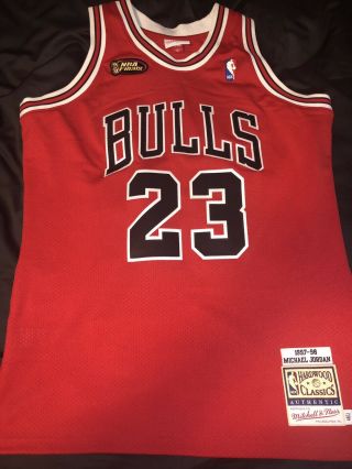 Michael Jordan 1997 - 98 Mitchell And Ness Red Away Jersey Size Large 44