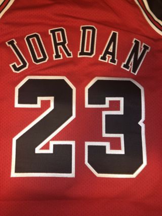 Michael Jordan 1997 - 98 Mitchell And Ness Red Away Jersey Size Large 44 6