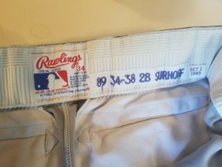 BJ Surhoff 1989 Milwaukee Brewers Game pants GREAT USE 2