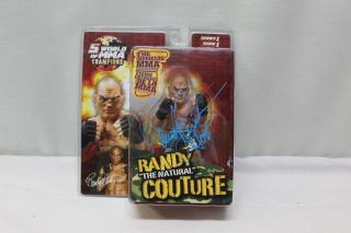 Randy Couture Blue Signed Ufc Round 5 World Of Mma Champions Action Figure Rare