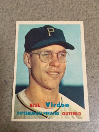 1957 Topps Pittsburgh Pirates Baseball Card 110 Bill Virdon - Nm/mint