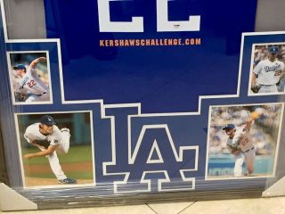Clayton Kershaw Autographed Signed Framed Los Angeles Dodgers Jersey shirt PSA 4