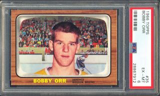 1966 67 Topps 35 Bobby Orr Rookie Card Psa 6 Ex -