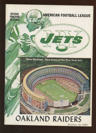October 10 1964 Afl Program Oakland Raiders At York Jets Exmt