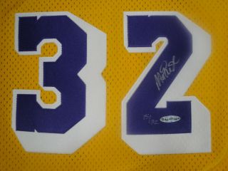 Magic Johnson Hand Signed Autographed Los Angeles Lakers Stat Jersey 15/32 UDA 2
