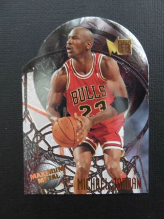 1995 - 96 Fleer Metal Michael Jordan Maximum Metal Diecut 4 Chicago Bulls