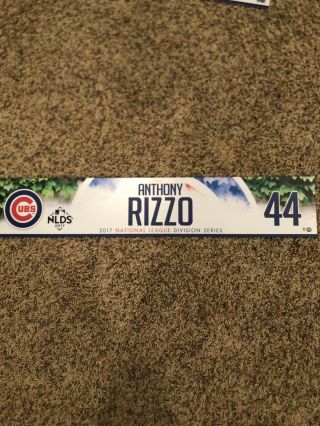Chicago Cubs Anthony Rizzo Game 2017 Nlds Locker Plate