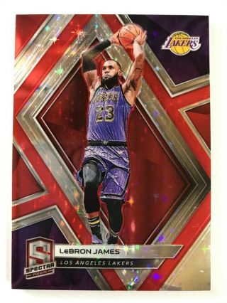 2018 - 19 Panini Spectra Basketball Red Prizm Parallel Card : Lebron James 51/99