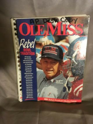 Vtg.  1991 Ole Miss Rebel Football Media Guide